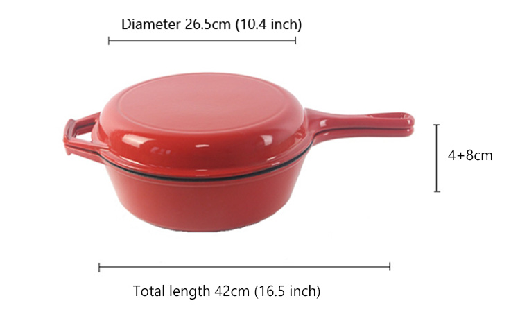 red enameled cast iron pans