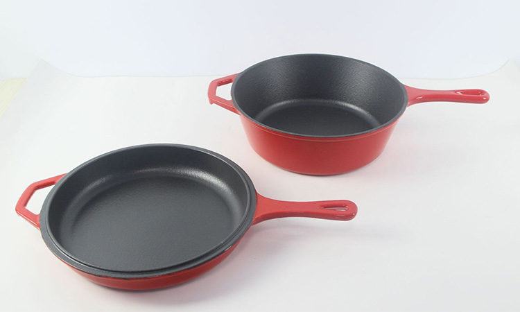 enamel cast iron pan set