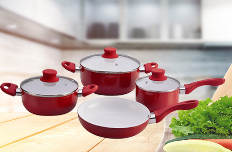 ceramic coating aluminium cookware set