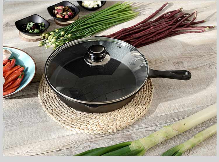 vegetable oil coating cast iron frying pan set