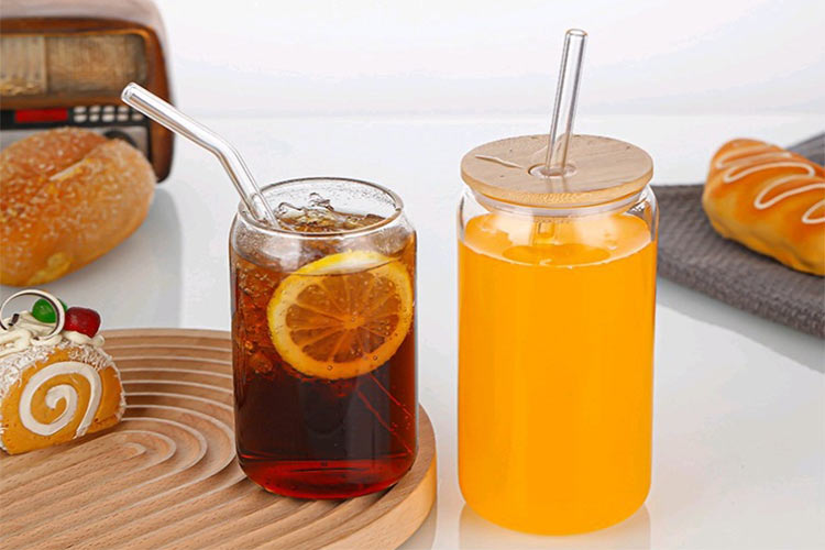 oem glass tumbler with bamboo lid
