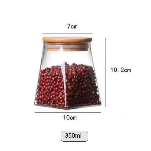 350ml square bottom glass stroage jars wholesale