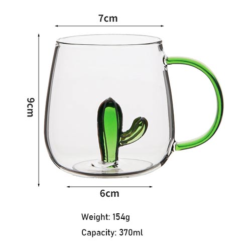 3D design glass cup with handle wholesale factory