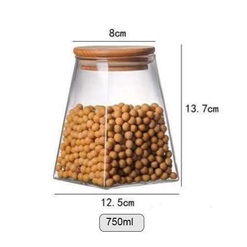 750ml square bottom glass stroage jars wholesale