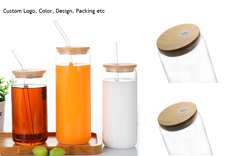 wholesale glass tumbler with bamboo lid