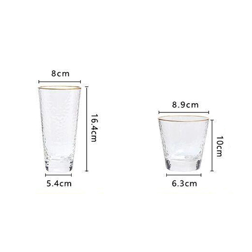 oem factory of gold rimmed hammer glass tumbler