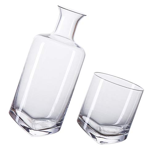 clear whiskey glass bottle with tumbler for sale