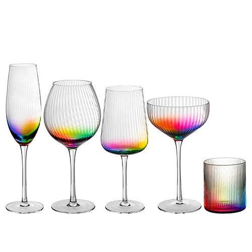 European-style colorful vertical wine glass set wholesale