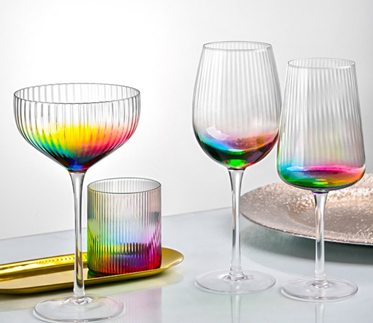 colorful glass wine goblet set wholesale