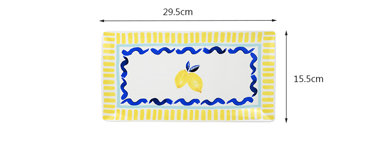 decal porcelain platter with lemon