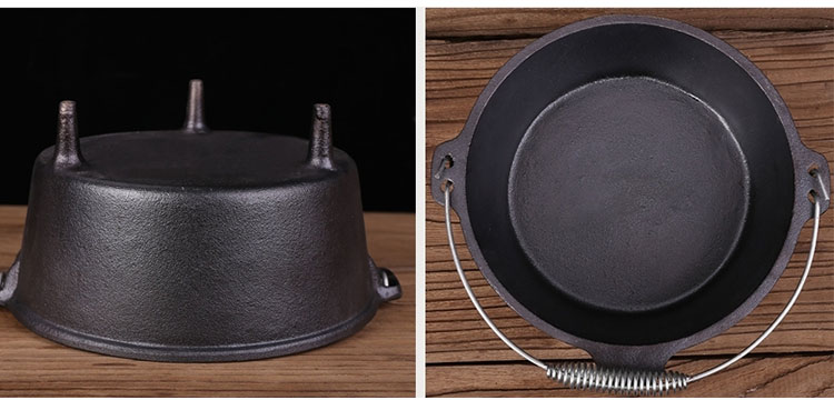 cast iron cauldron pot for camping use