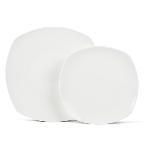 white bone china rounded square dessert plates wholesale