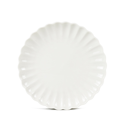 16pcs white ceramic side plates with flower petal