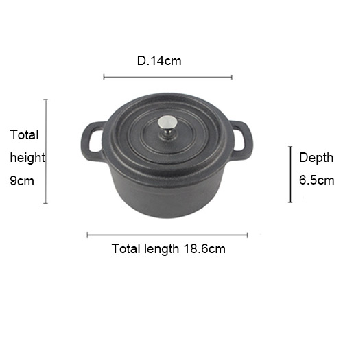 black cast iron oval casserole