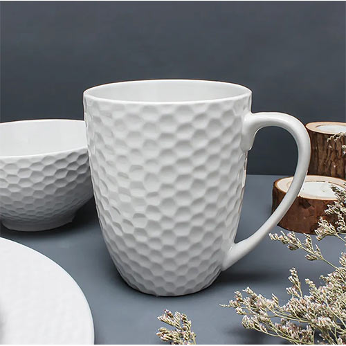 white embossed porcelain mugs wholesale
