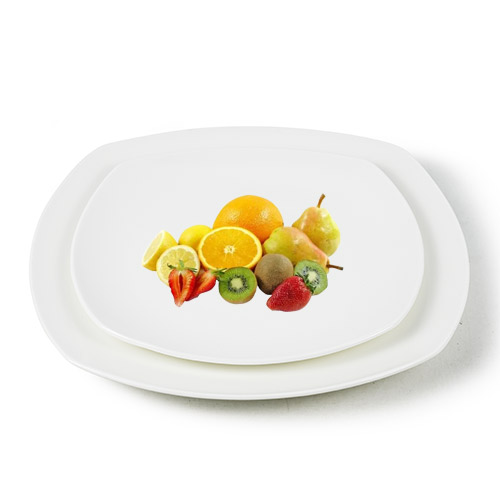 bone china rounded square white serving plates wholesale