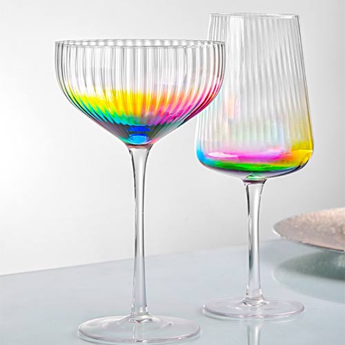 embossed colorful wine glass for sale