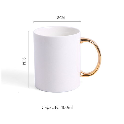 wholesale white mugs with gold handles