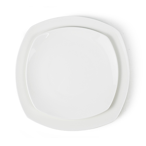 ceramic rounded square white serving plates wholesale