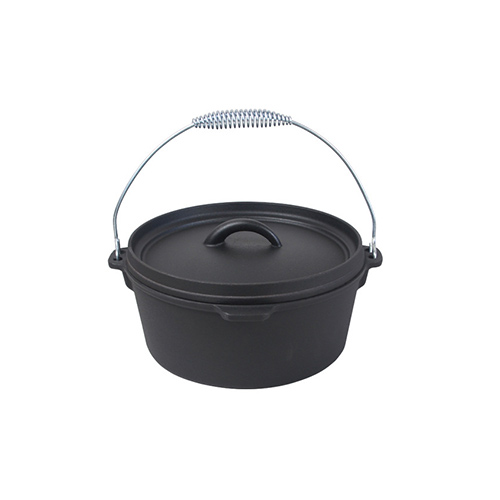 cast iron cauldron with metal spring handle supplier