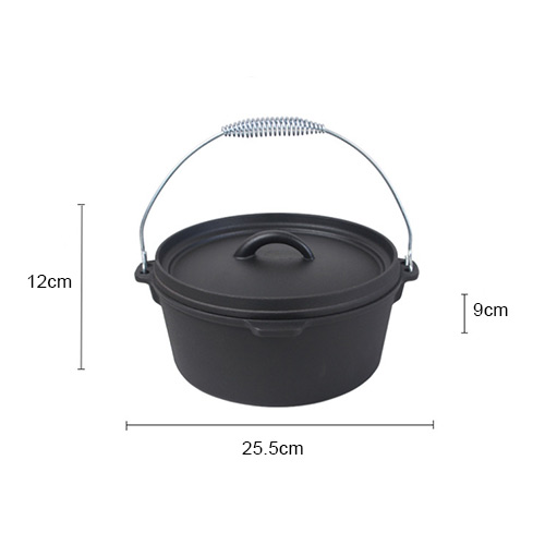 cast iron cauldron with metal spring handle factory