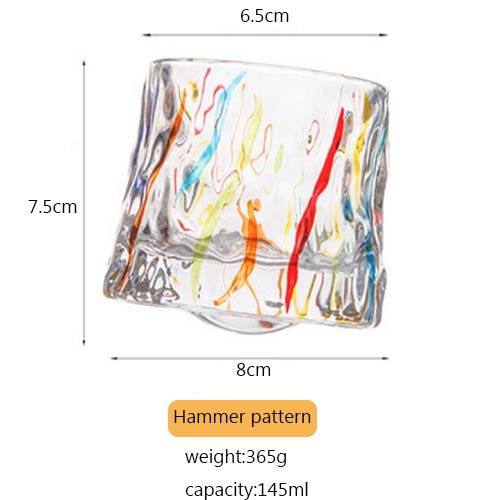 tumbler whiskey wine glass with hammer pattern