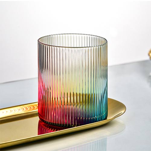 embossed crystal colorful glass tumbler supplier