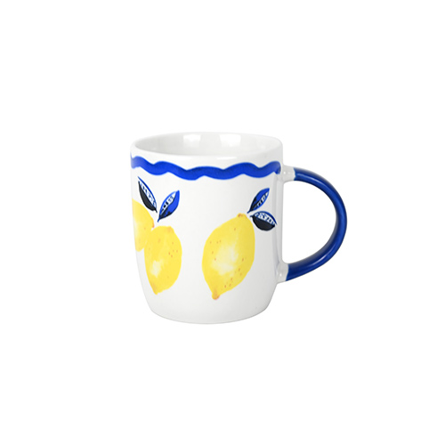 porcelain Riviera mugs with lemon for sale