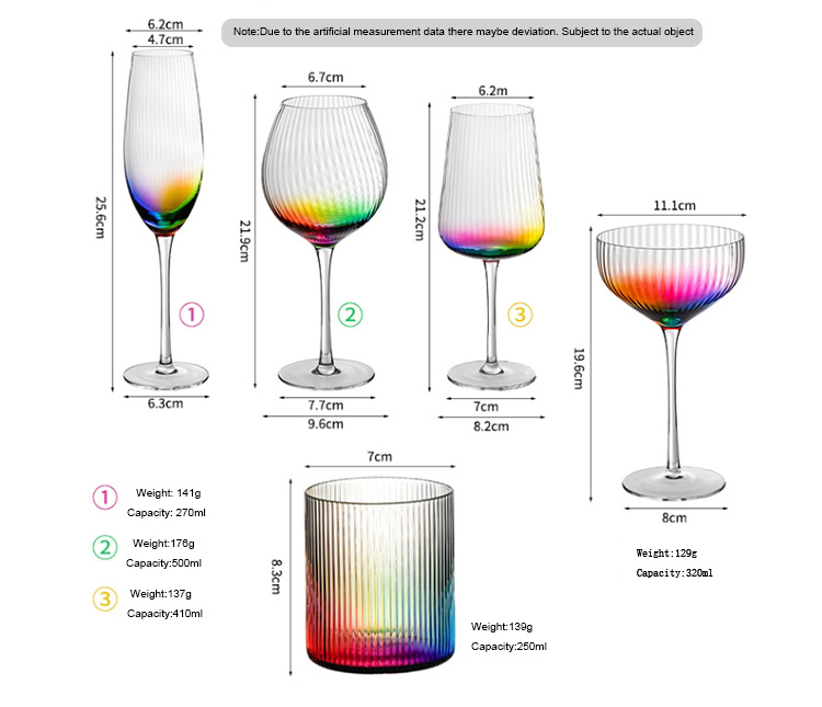European-style colorful wine glass set manufacturer