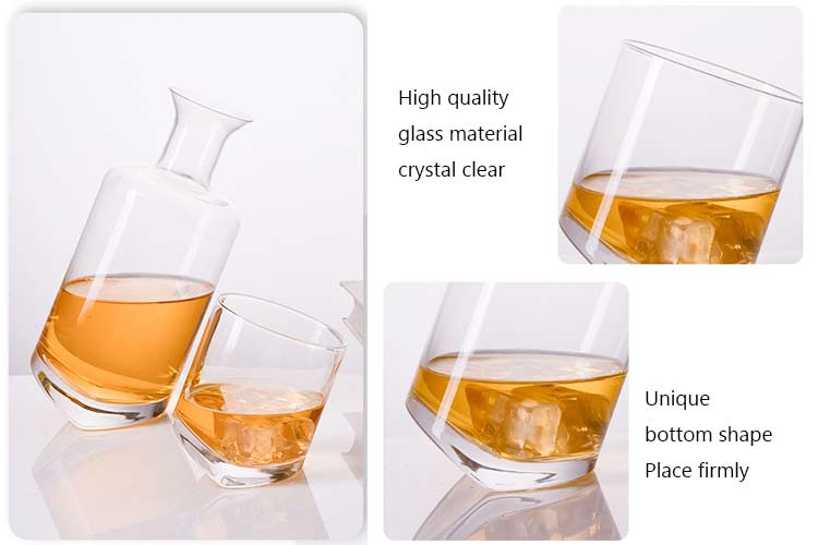 crystal slanted bottomed whiskey glasses set