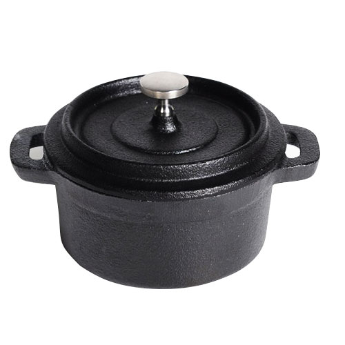 black pre-seasoned cast iron mini pot wholesale