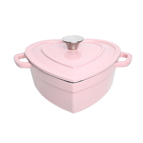 pink cast iron heart casserole
