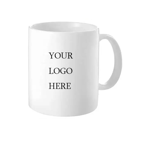 logo printed ceramic white mugs wholesale