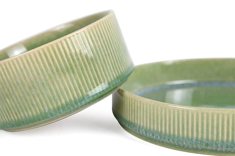 green embossed reactive stoneware set wholesale supplier