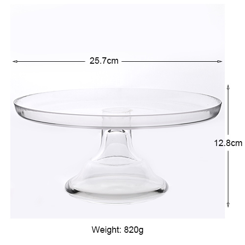 10" clear glass cake plate wholesale