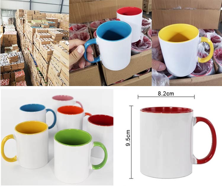 sublimation mugs with colorful handle