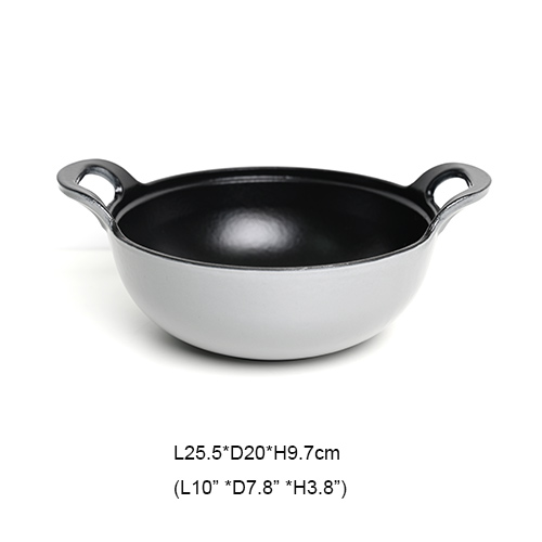 8" enameled cast iron wok wholesale