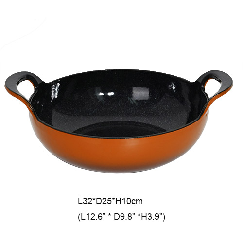10" enameled cast iron wok wholesale