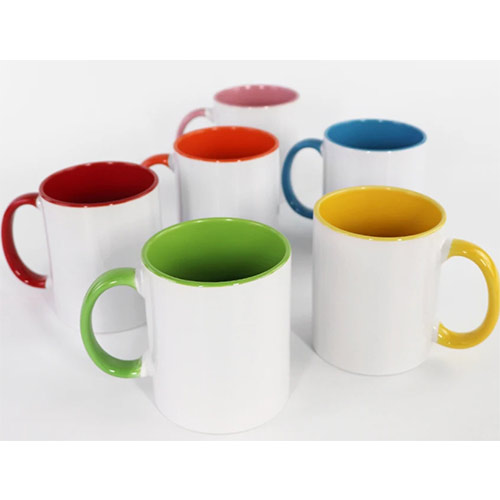 sublimation mugs with inner and handle colored