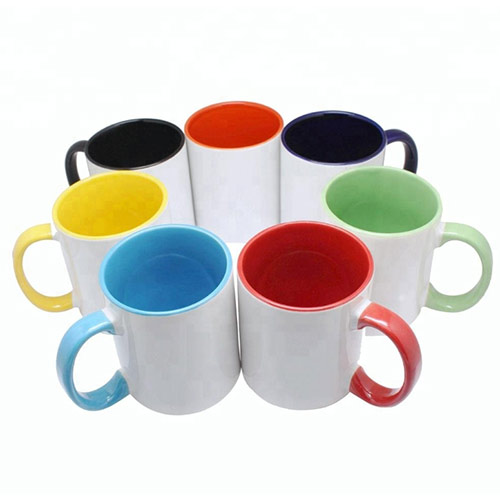 sublimation inner and handle colored mugs