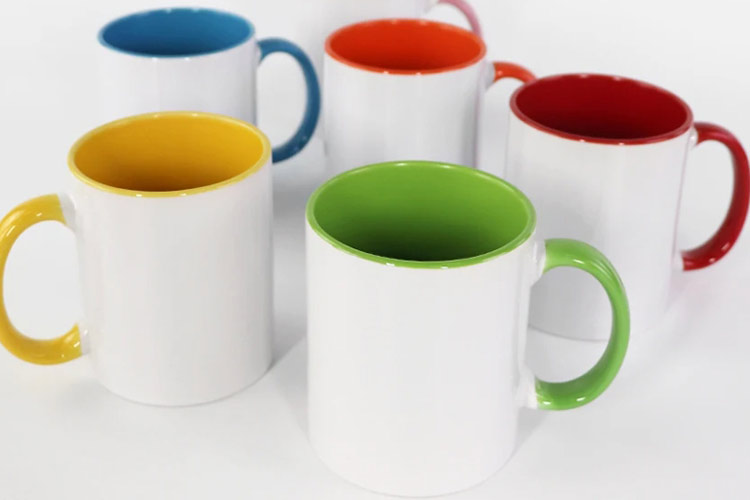 colored handle sublimation mugs wholesale
