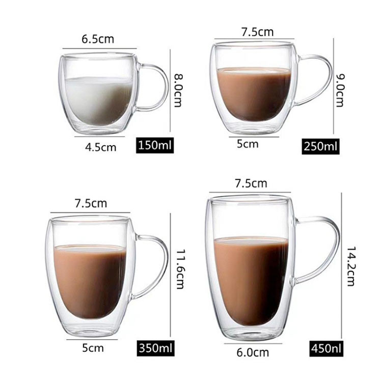 double-sided glass coffee cups wholesale