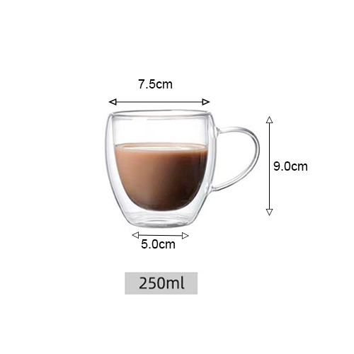 wholesale double-walled glass cups 8oz