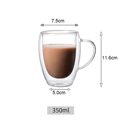 12oz double-wall glass cups wholesale
