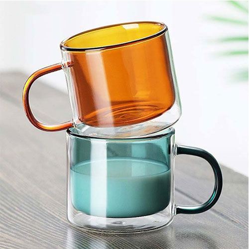 double-sided colored glass cup