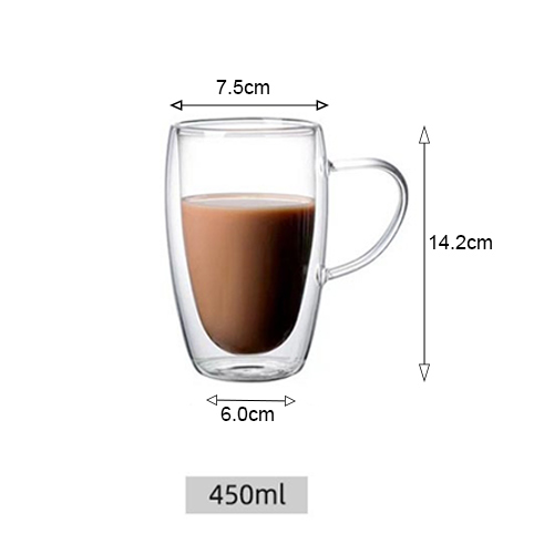 15oz double-wall glass coffee cups