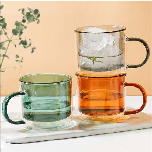 double-sided colored coffee glass
