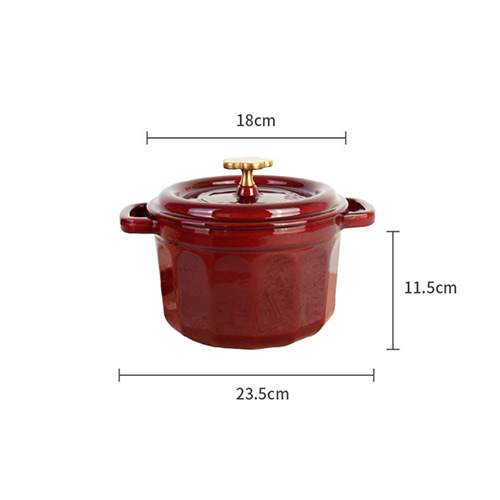 2L enameled cast iron casserole with engrave logo