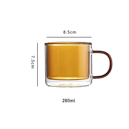 double-sided colored coffee glass cups wholesale