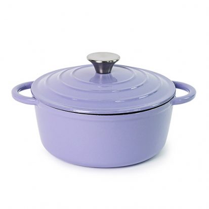 22cm purple cast iron casserole dish